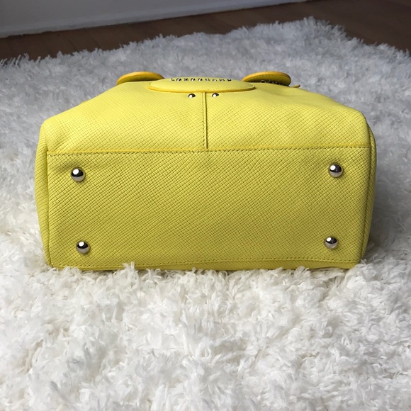 Longchamp Yellow ‘Quadri' Leather Satchel - Picture 4 of 9